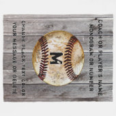 Beste Coole Rustikale Personalisierte Baseball-Tra Fleecedecke (Vorderseite (Horizontal))