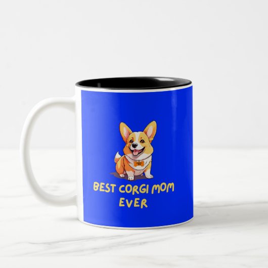 Beste Corgi-Mama je, Geschenk für Hundefreunde Zweifarbige Tasse (Links)