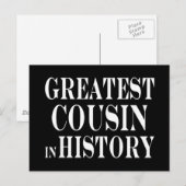 Beste Cousin Bester Cousin in der Geschichte Postkarte (Vorne/Hinten)