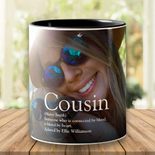 Beste Cousin Definition Foto aller Zeiten Zweifarbige Tasse