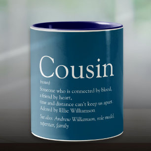 Beste Cousine aller Zeiten Zitat Blau Zweifarbige Tasse