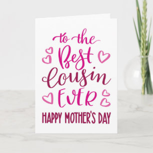 Beste Cousine Allerwarten Mother's Day Typografie  Karte