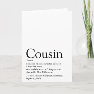 Beste Cousine/Cousin der Welt Definition Karte