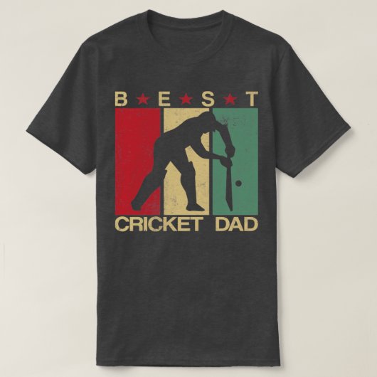 Beste Cricket Vater Vintag Geschenkidee T-Shirt (Design vorne)