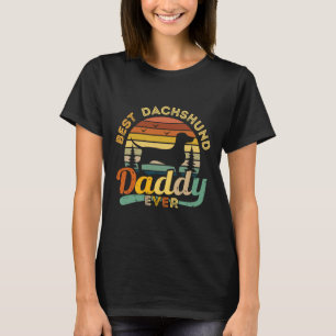 Beste Dackel Daddy je Retro Vintag T-Shirt