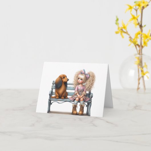 Beste Dackel Karte (Gelbe Blume)