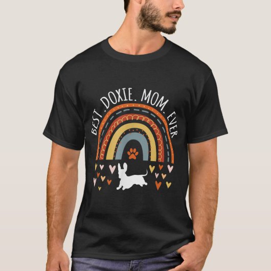 Beste Dackel Mama je Regenbogen Dackel Lover T-Shirt (Vorderseite)