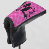 Beste Dackel Mama nach Par Kariert Putter Kopfbede Golf Headcover (3/4 Vorderseite)