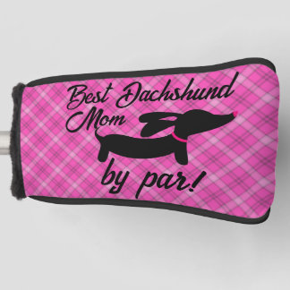 Beste Dackel Mama nach Par Kariert Putter Kopfbede Golf Headcover