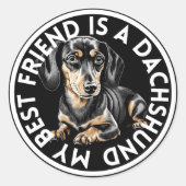Beste Dackel Runder Aufkleber (Vorderseite)