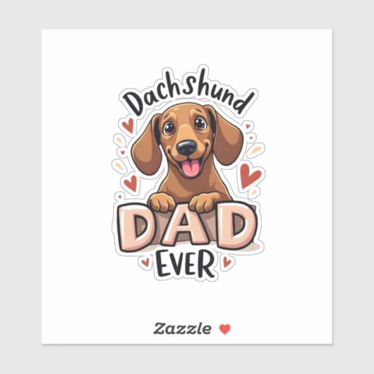 Beste Dackel Vater je T Shirt Aufkleber (Blatt)