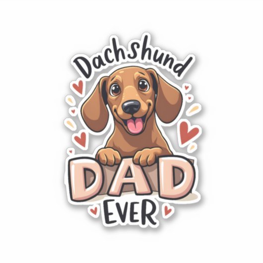 Beste Dackel Vater je T Shirt Aufkleber (Vorderseite)