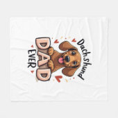 Beste Dackel Vater je T Shirt Fleecedecke (Vorderseite (Horizontal))