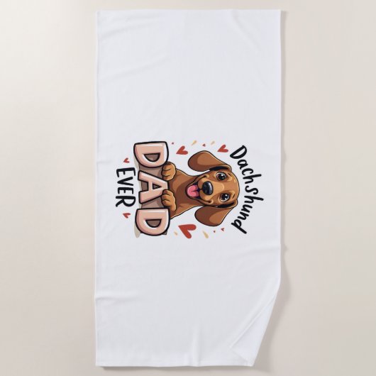 Beste Dackel Vater je T Shirt Strandtuch (Vorderseite)