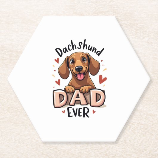 Beste Dackel Vater je T Shirt Untersetzer (Vorderseite)