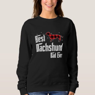 Beste Dackel Vater jeden Roten Karierten Weihnacht Sweatshirt