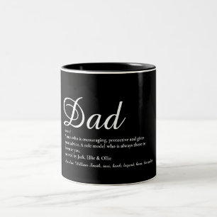 Beste Dad, Daddy, Vater jemals Definitions-Script Zweifarbige Tasse