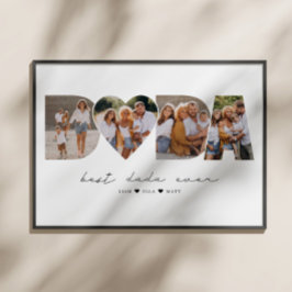 Beste Dada je 4 Foto Collage Erster Vatertag Poster