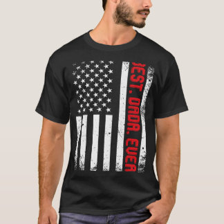 Beste Dada je US-amerikanische Flagge Vintage Gesc T-Shirt