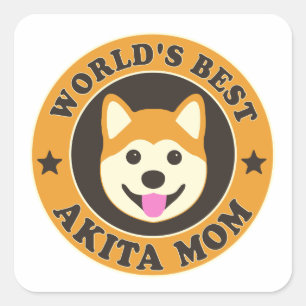 Beste das Akita-Mama der Welt - Akita-Hund Quadratischer Aufkleber