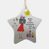 Beste der Fotograf-Dame der Welt - Keramik Ornament (Rechts)