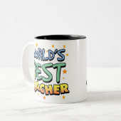 Beste der Lehrer-Tasse der Welt Zweifarbige Tasse (Vorderseite Links)