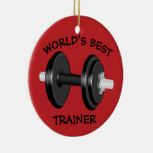 Beste der Trainer 2 der Welt mit Seiten versehener Keramik Ornament (Rechts)