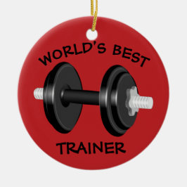 Beste der Trainer 2 der Welt mit Seiten versehener Keramik Ornament