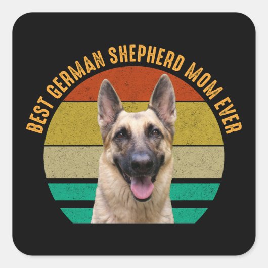 Beste deutsche Shepherd-Mama je Quadratischer Aufkleber (Vorderseite)