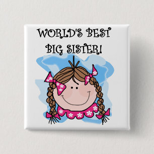 Beste die große Schwester-T-Shirts der brünette Button