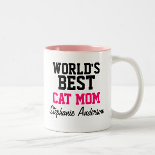 Beste die Katzen-Mama-personalisierte NamensTassen Zweifarbige Tasse