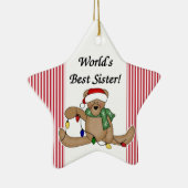Beste die Schwester-Verzierung der Teddybär-Welt Keramikornament (Rechts)