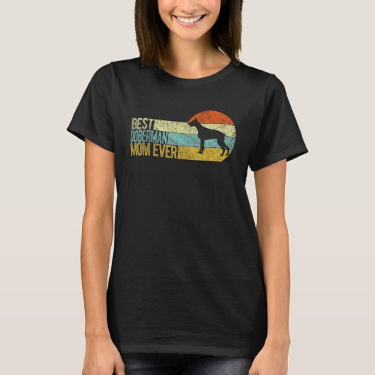 Beste Dobermann-Mutter ever Dobermann Mama Dobie H T-Shirt (Vorderseite)