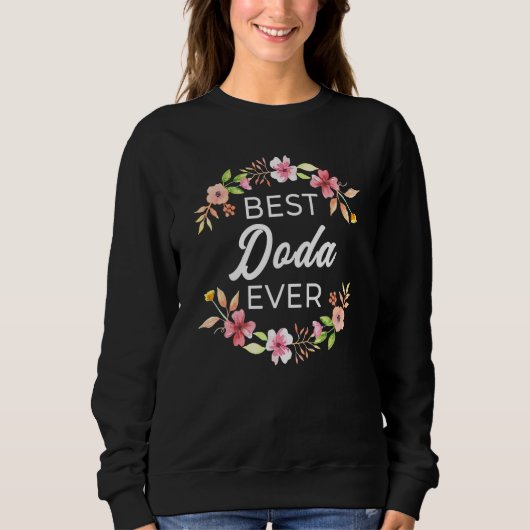Beste Doda je jüdische Tante Floral Sweatshirt (Vorderseite)