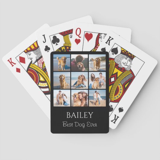 Beste Dog-FotoCollage Personalisiert Spielkarten (Rückseite)