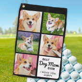 Beste DOG-MAMA je - Golfer - Personalisiert 5 Foto Golfhandtuch