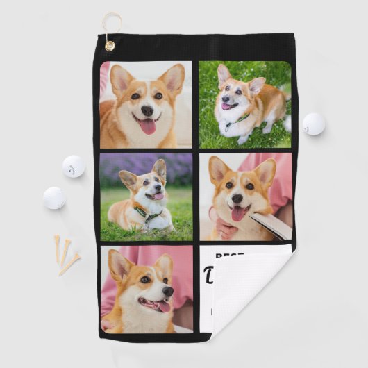 Beste DOG-MAMA je - Golfer - Personalisiert 5 Foto Golfhandtuch (Insitu)