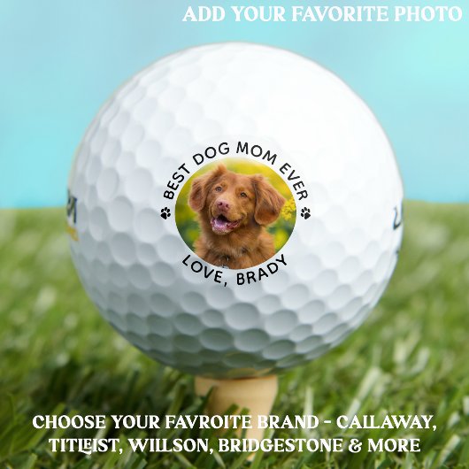 Beste DOG-MAMA je Personalisierten Haustier Foto W Golfball
