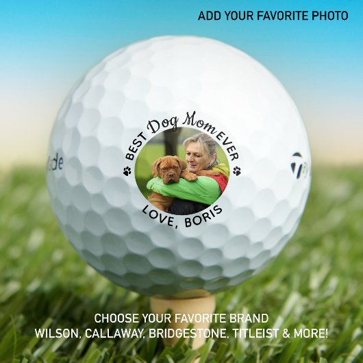 Beste DOG-MAMA je Personalisiertes Haustier Foto G Golfball