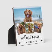 Beste DOG-MAMA je trendy FotoCollage Fotoplatte (Vorderseite)