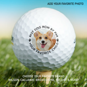 Beste DOG-MAMA per Par Paw Print Custom Foto Golfball