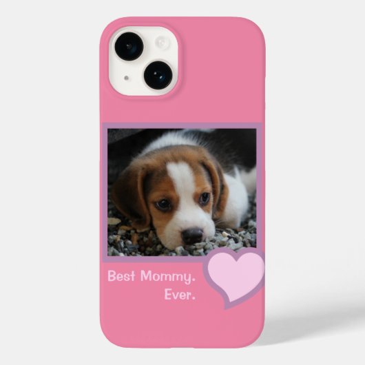 Beste Dog Mommy je Pink Text Pet Beagle Foto Case-Mate iPhone Hülle (Rückseite)