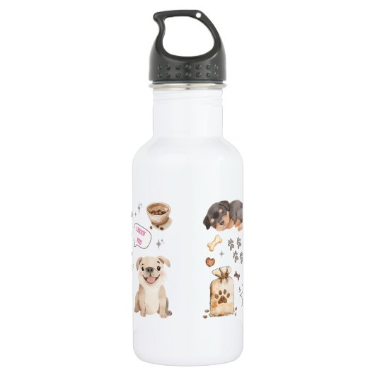 Beste Dog Mum Edelstahlflasche (Rückseite)