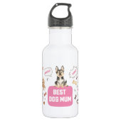Beste Dog Mum Edelstahlflasche (Vorderseite)