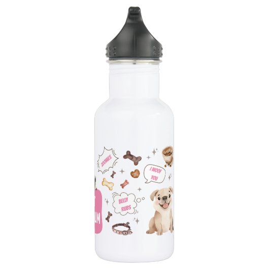 Beste Dog Mum Edelstahlflasche (Rechts)