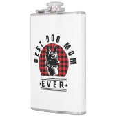 Beste Dog Mum Ever Shepherd Dog Buffalo Karo Flachmann (Links)