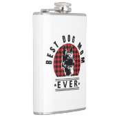 Beste Dog Mum Ever Shepherd Dog Buffalo Karo Flachmann (Rechts)