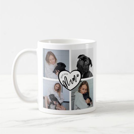 Beste Dog Mum | FotoCollage Kaffeetasse (Links)