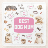 Beste Dog Mum Glasuntersetzer (Vorderseite)
