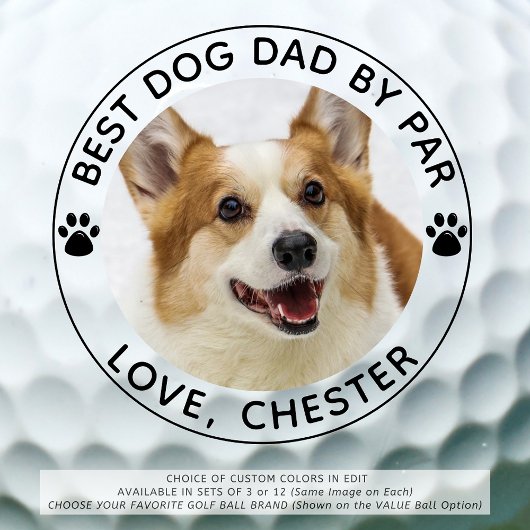 BESTE DOG-VATER NACH PAR PW Print Foto Golfball